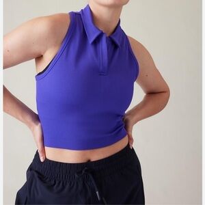 ATHLETA Aurora Seamless Crop Polo Tank